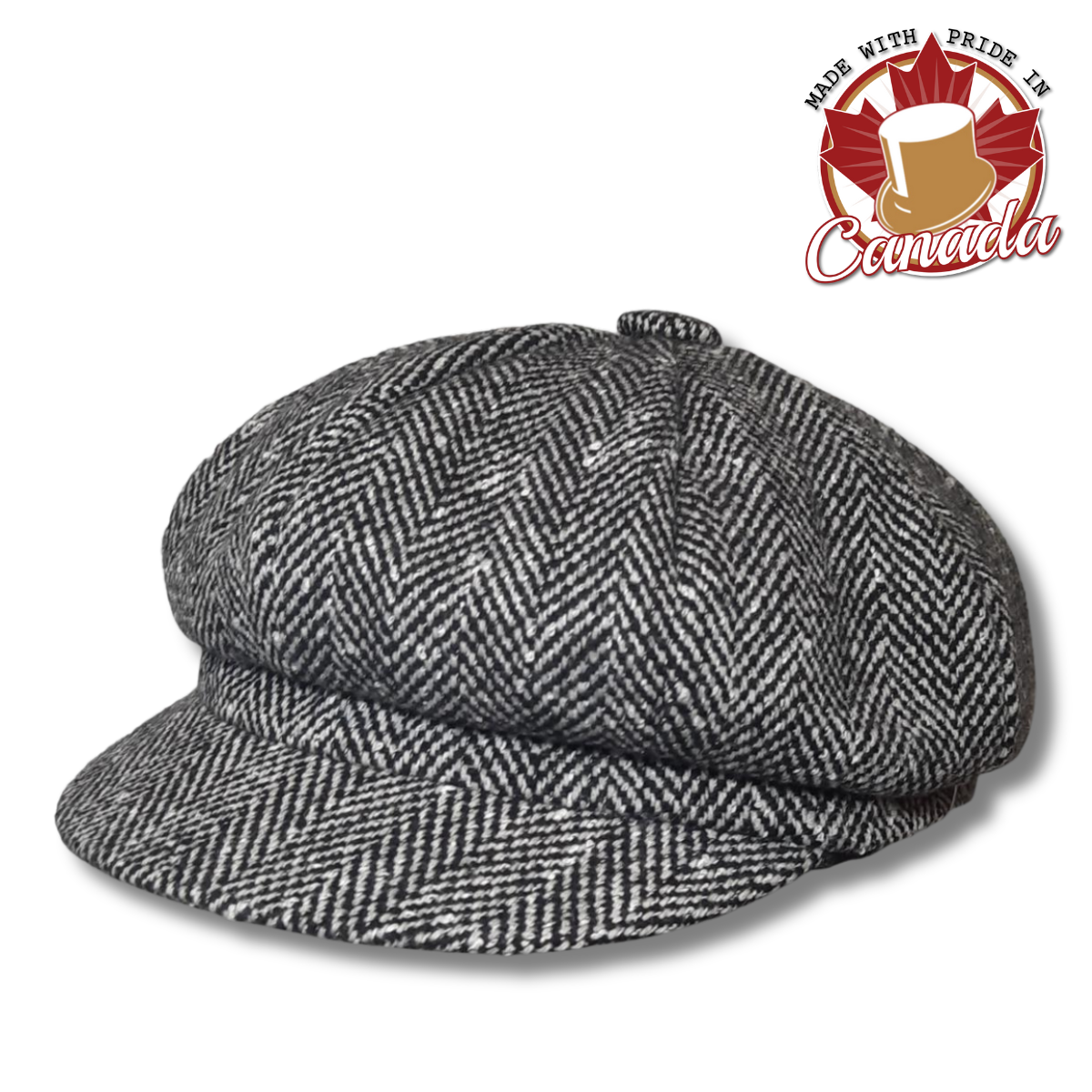 Eight Panel Herringbone Newsboy