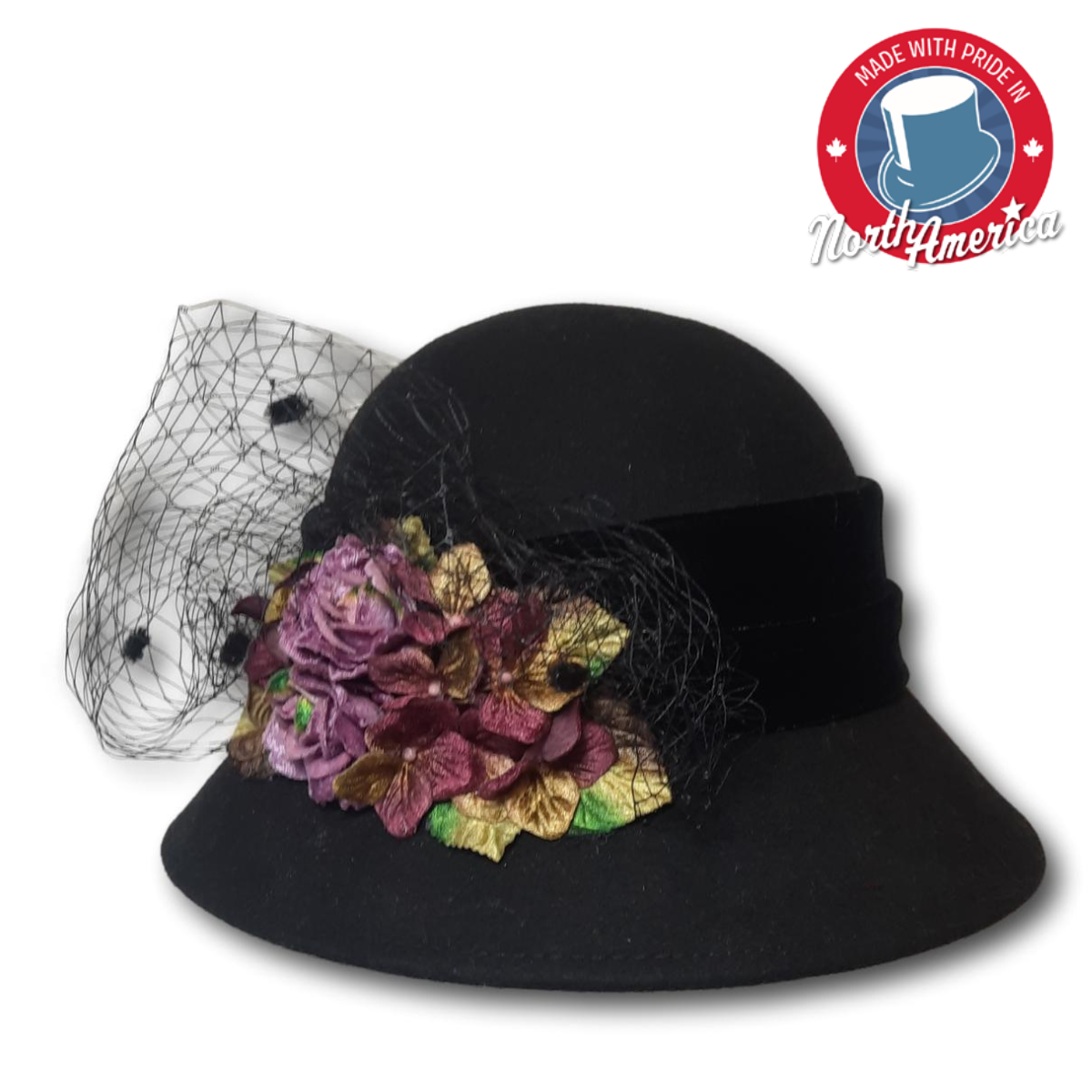 Cloche with Netting and Flowers