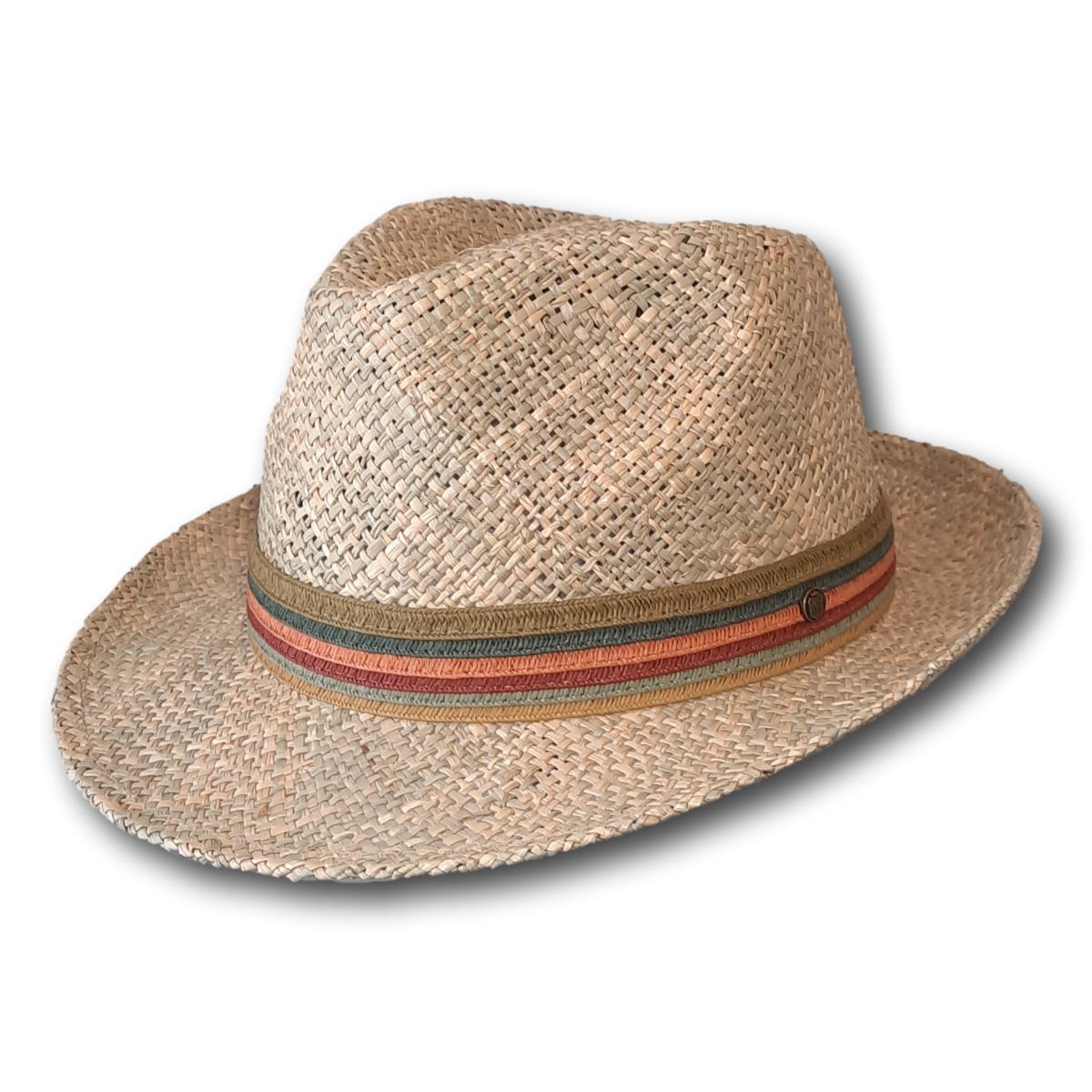 Seagrass Fedora With Stripe Band