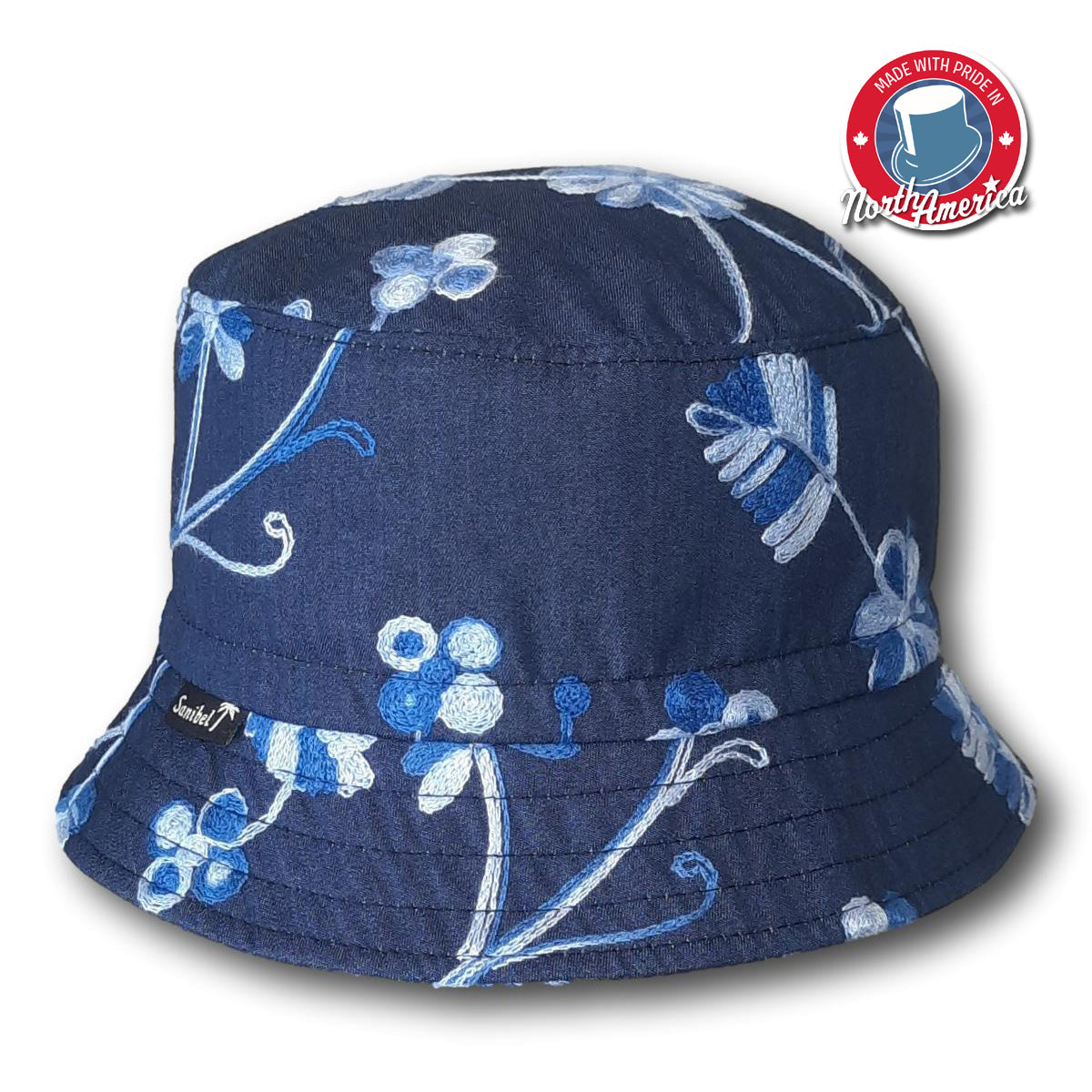 Embroidered Floral Bucket