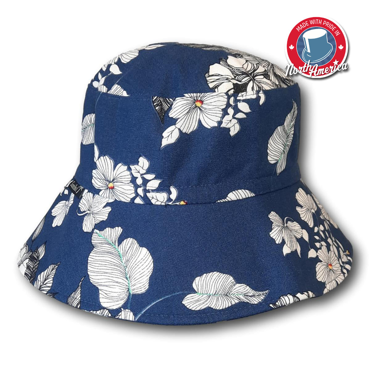 Hibiscus Printed Wide Brim Bucket Hat
