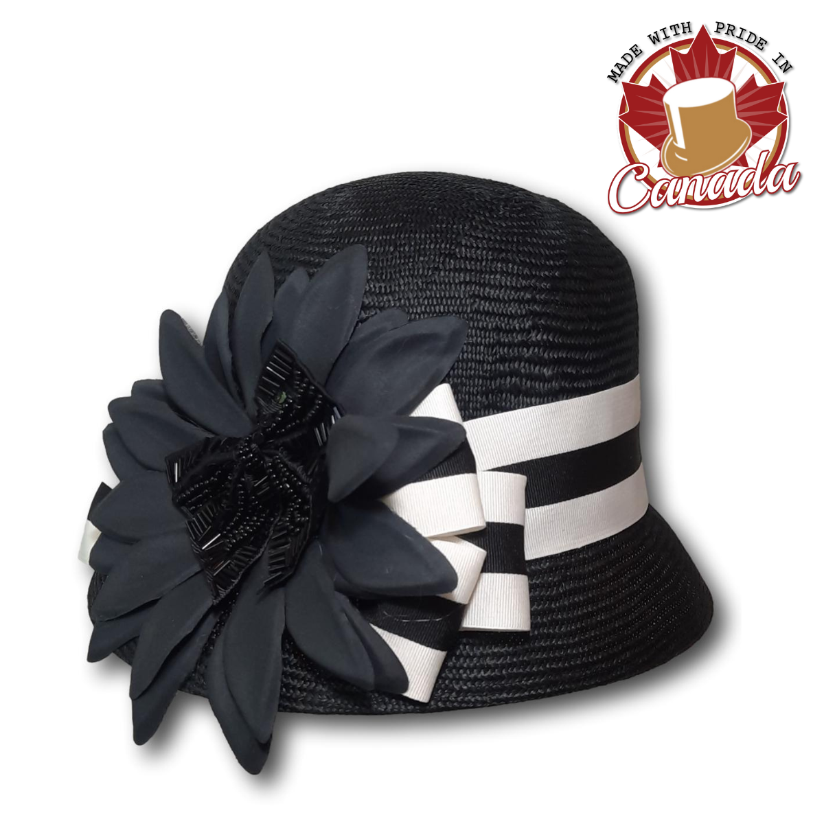 Sophia Classic Cloche with Flower :: BeauChapeau Hat Shop display picture 1