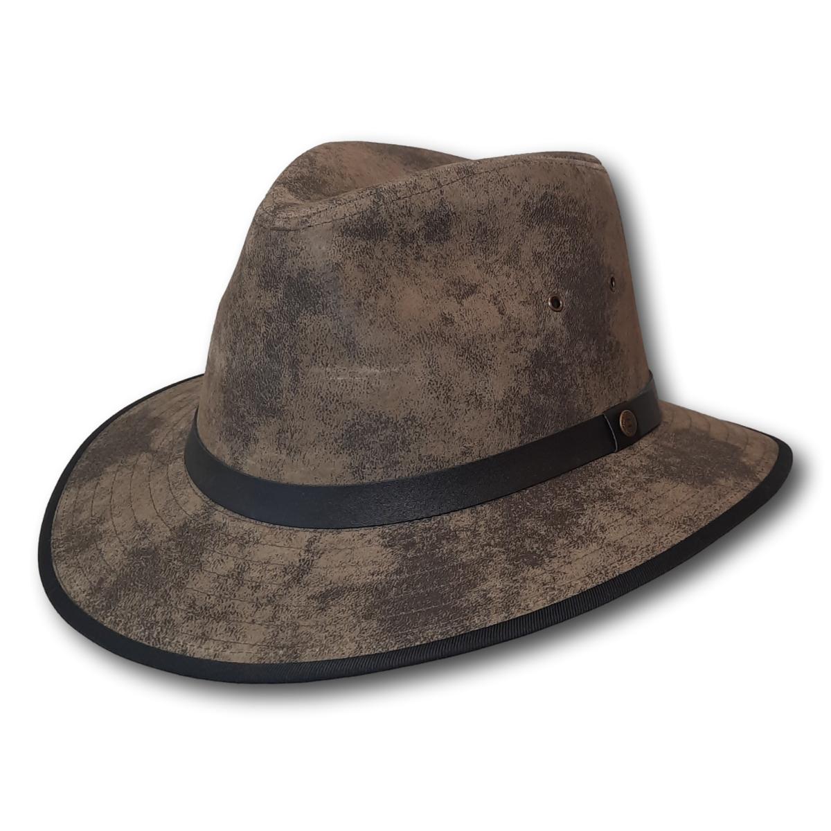 Leather Widebrim Safari BeauChapeau Hat Shop Olive Medium Large