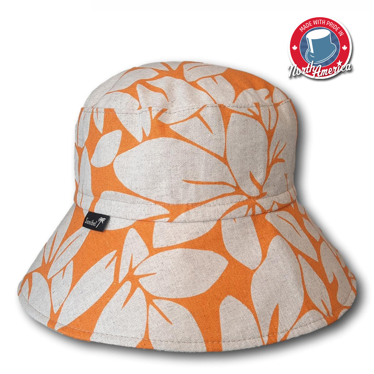 Two-Tone Wide Brim Tropical Bucket Hat