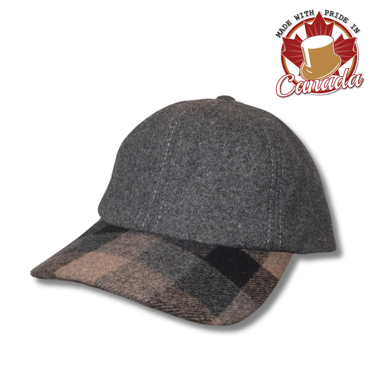 Plaid Brim Ball Cap