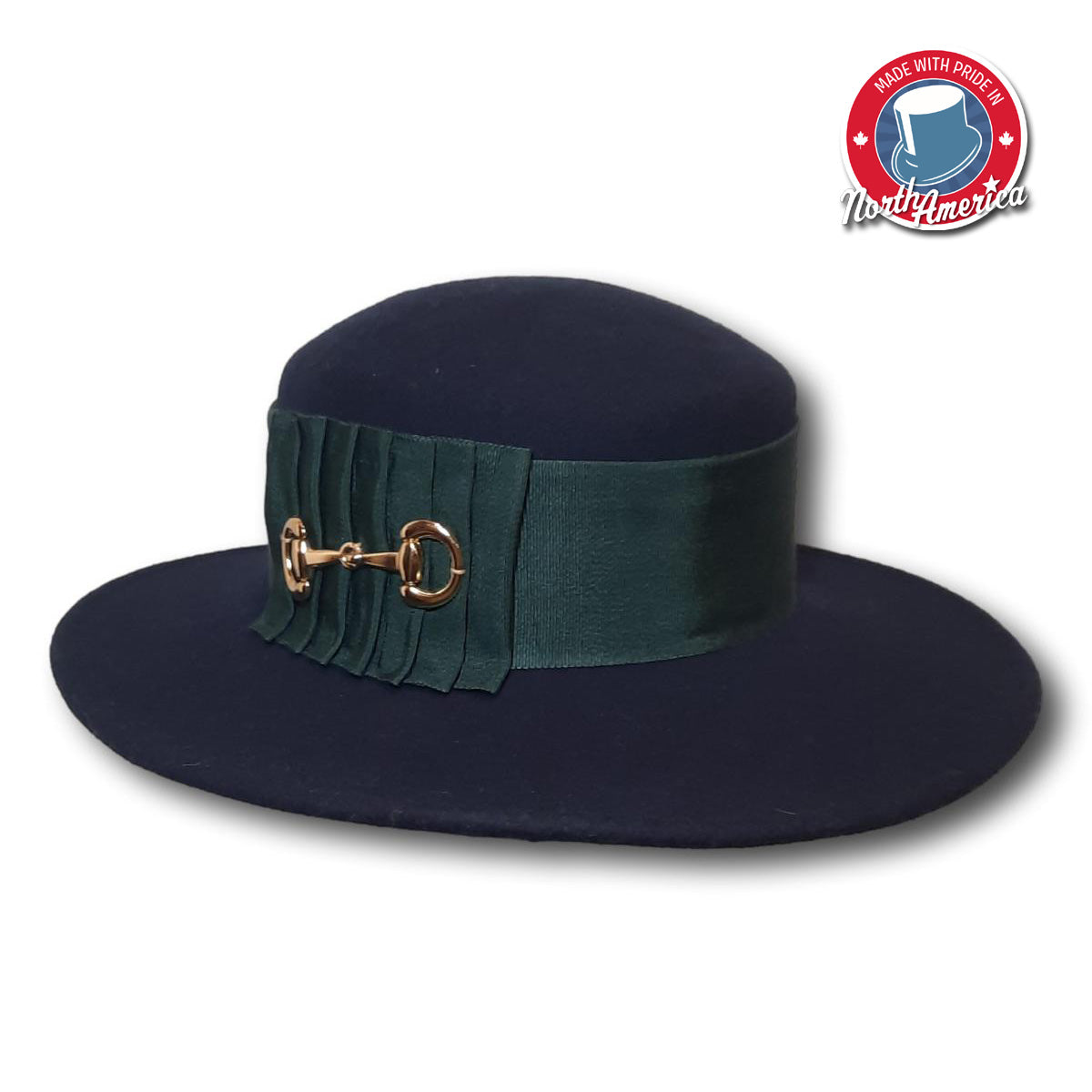 Wide Brim Boater With Thick Grosgrain