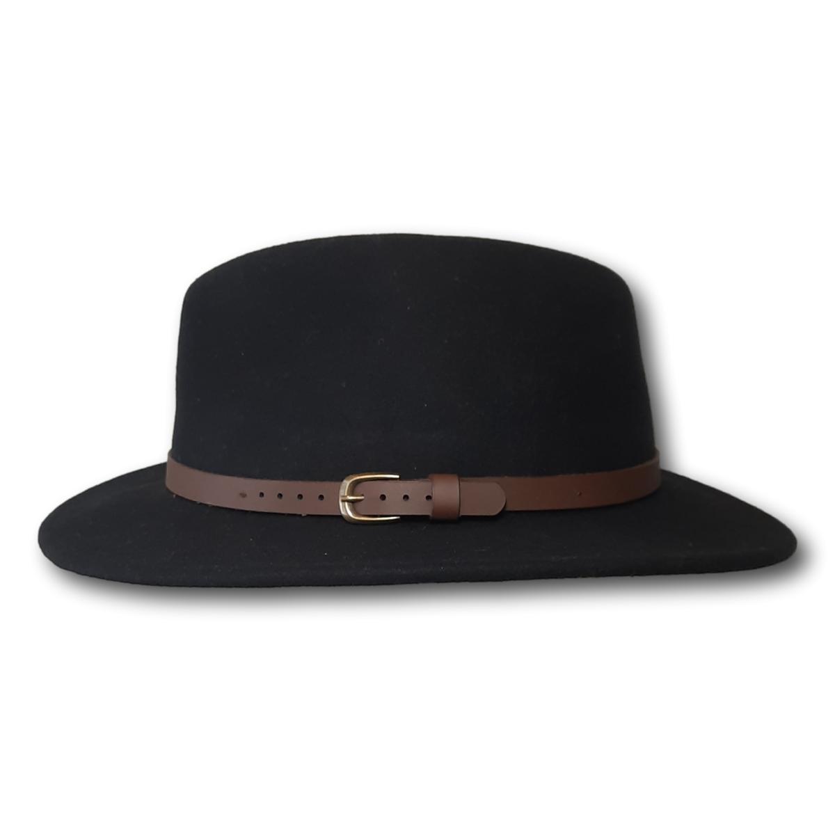 Pinched Fedora with Leather Band