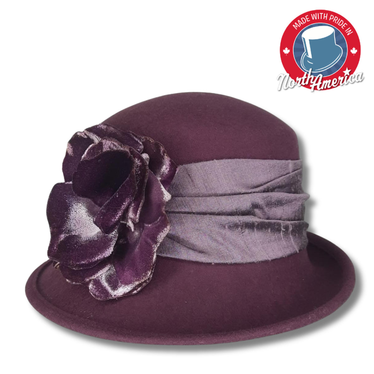 Cloche with Velvet Rose