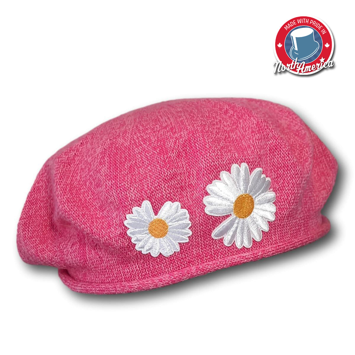 Embroidered Daisy Beret