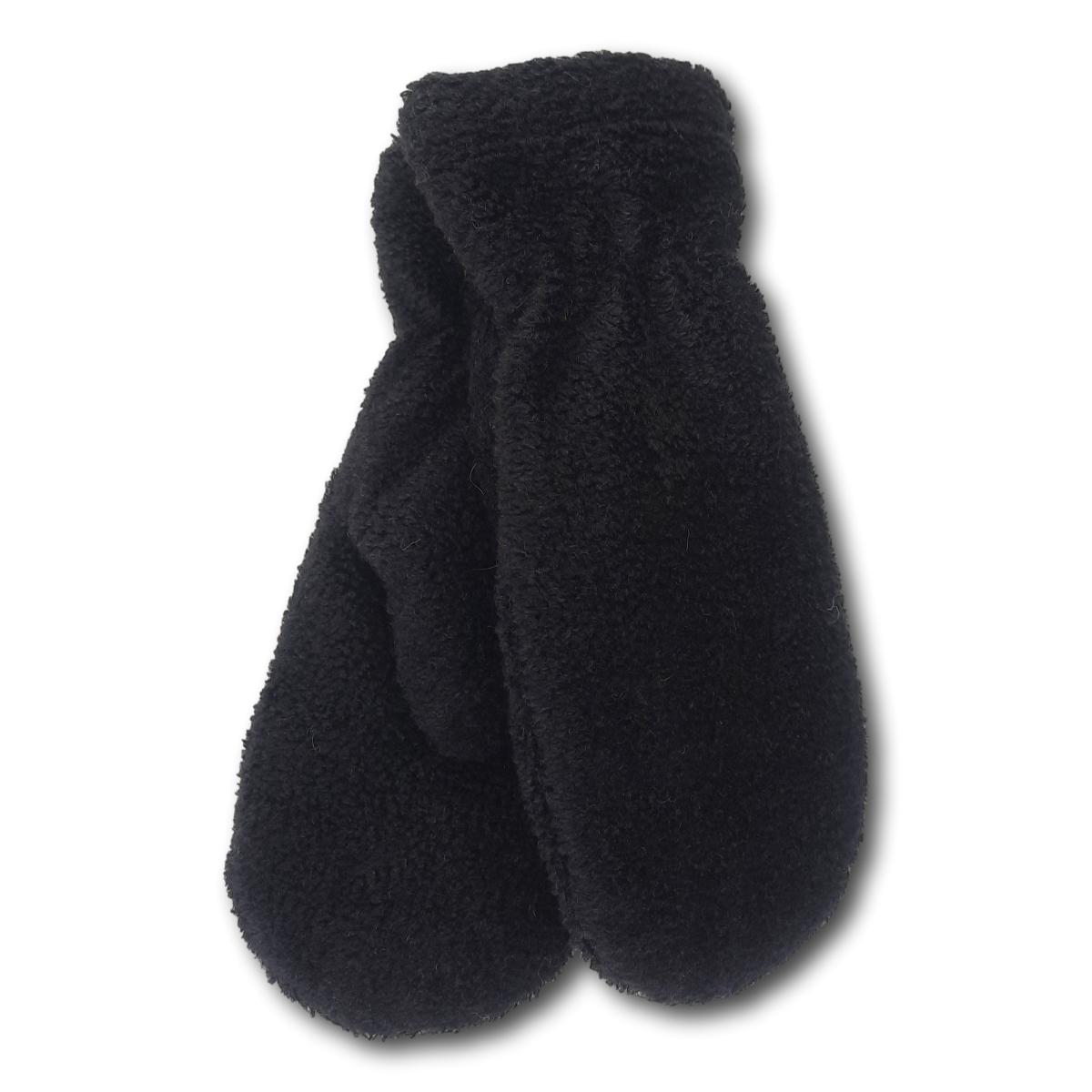 Solid Faux-Lambskin Mittens