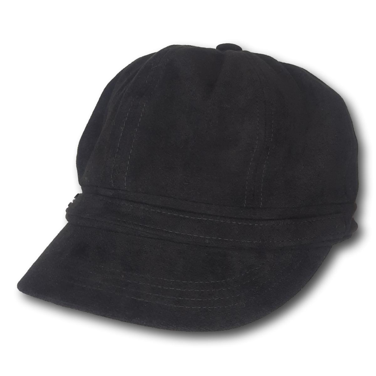 Eight Panel Faux Suede Cap