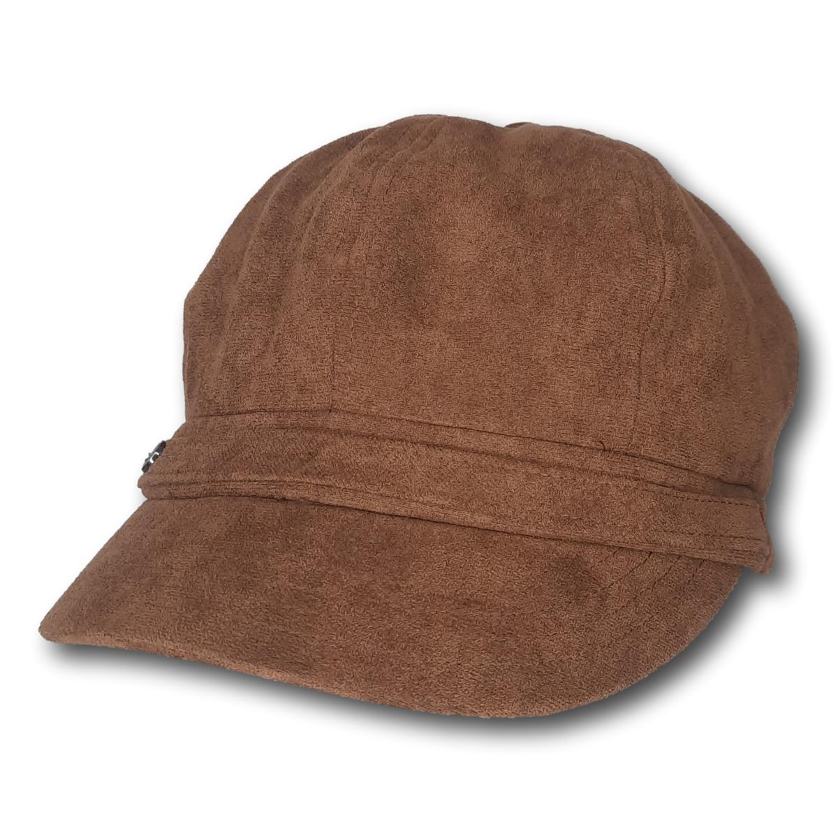 Eight Panel Faux Suede Cap