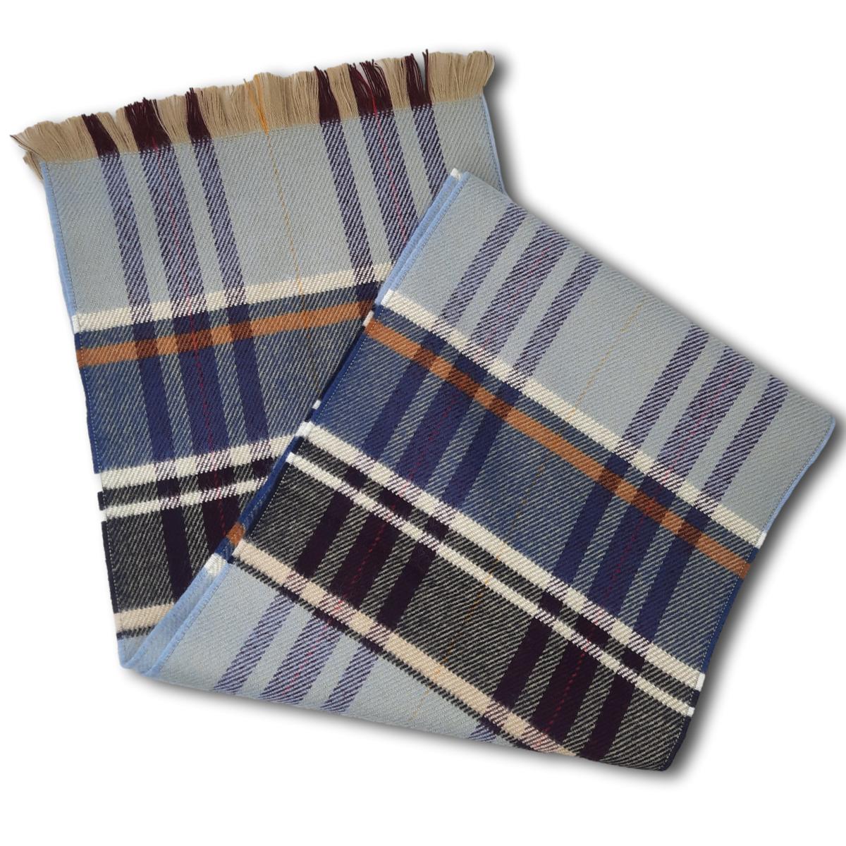 Acrylic Plaid Scarf with Fringe