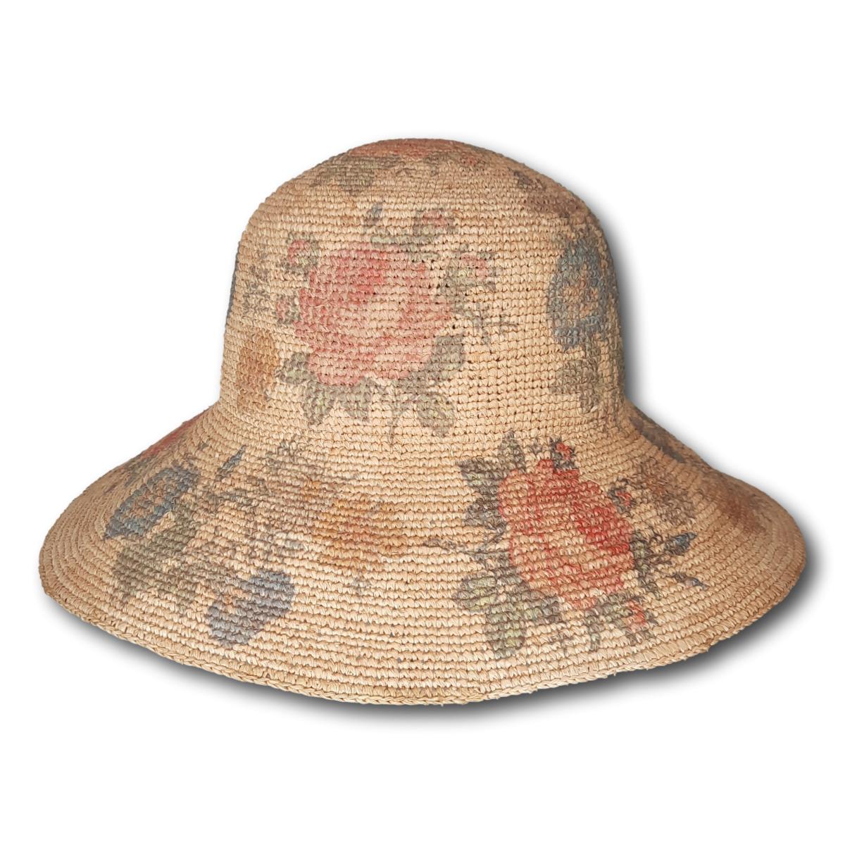 Floral Printed Downturned Brim Cloche