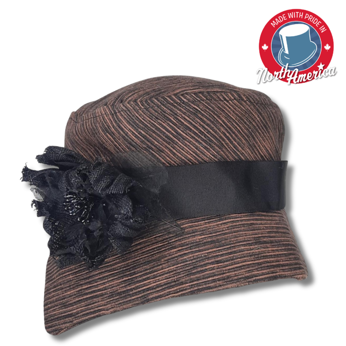 Abigail Profile Cloche with Flower Pin