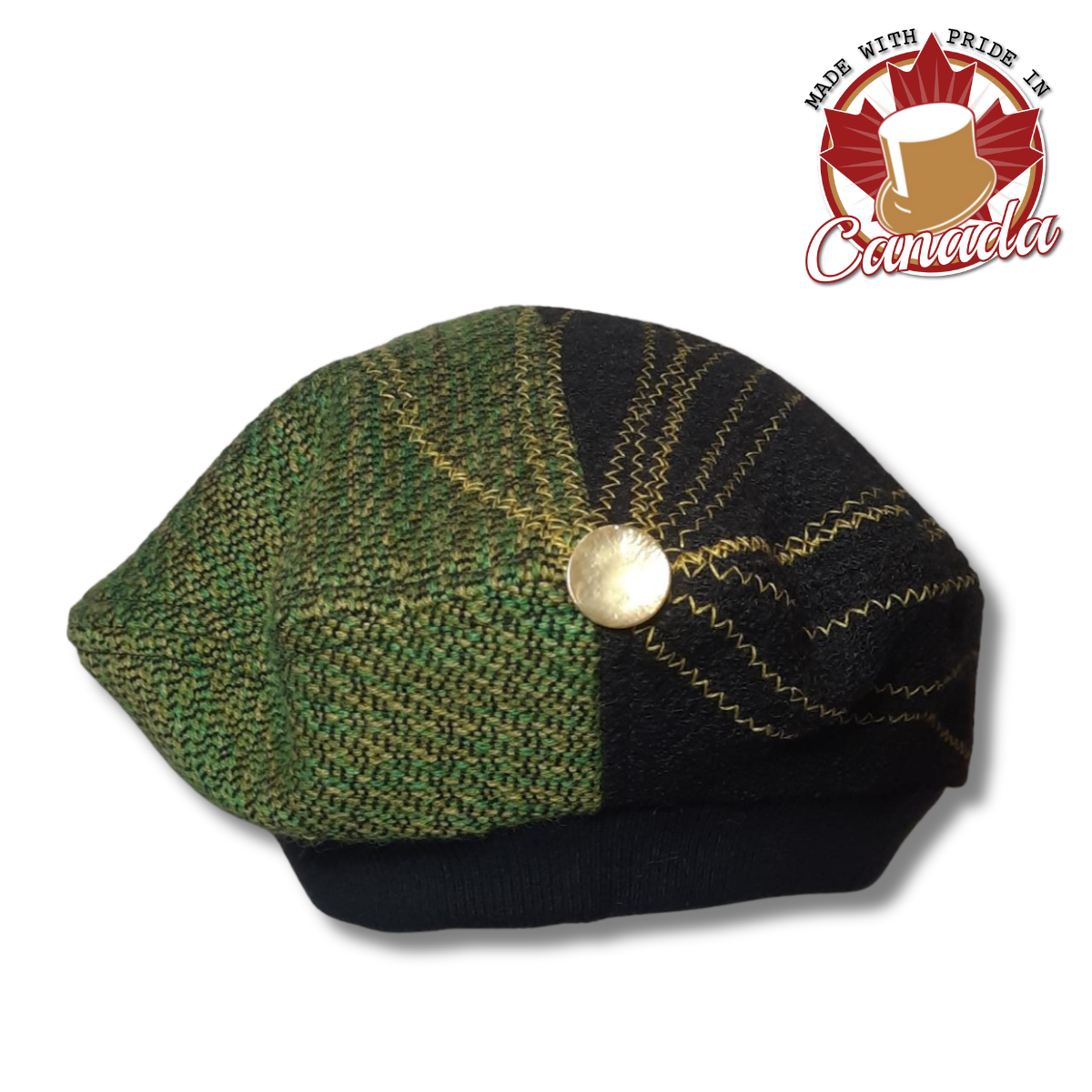 Beret with Stitched Flower