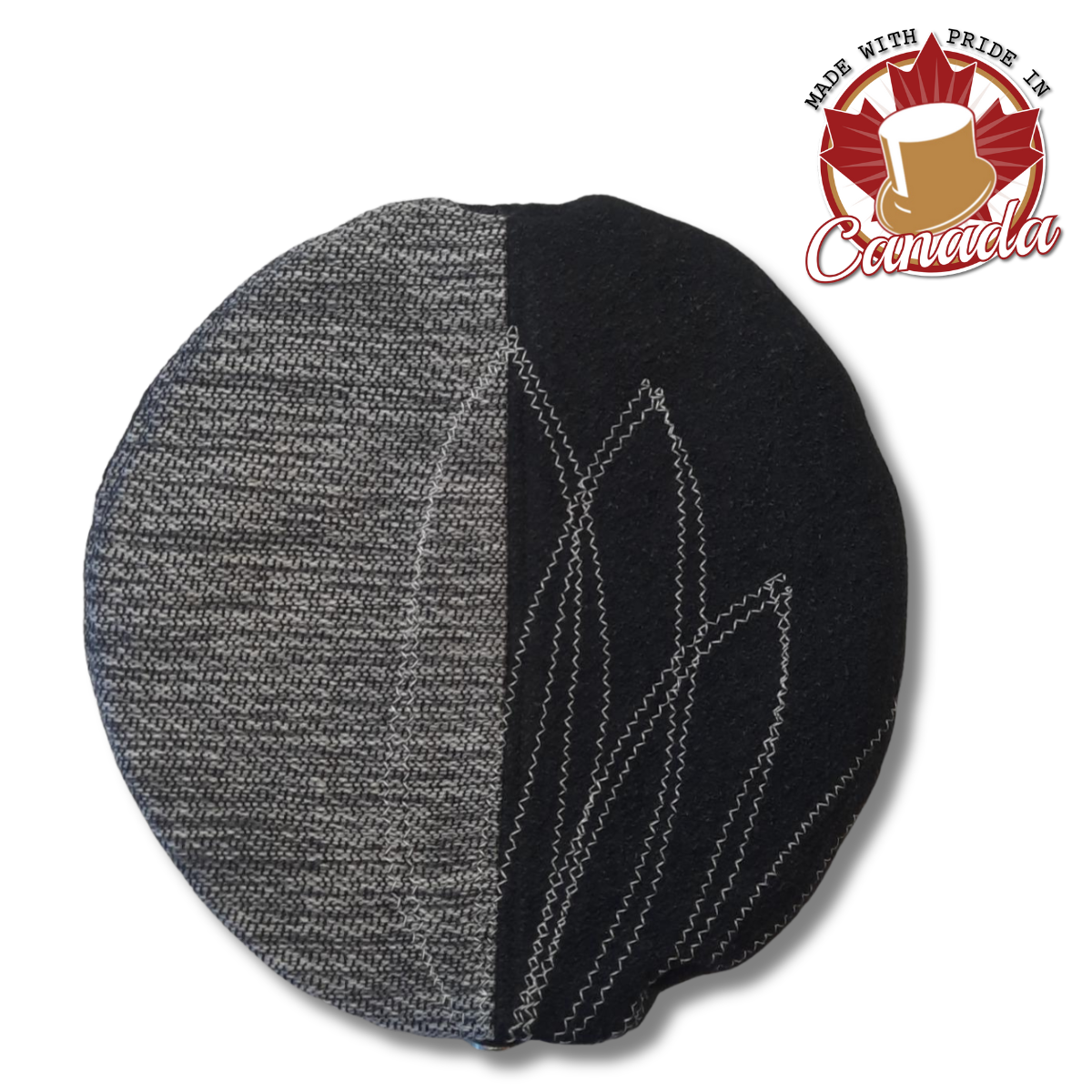 Beret with Stitched Flower