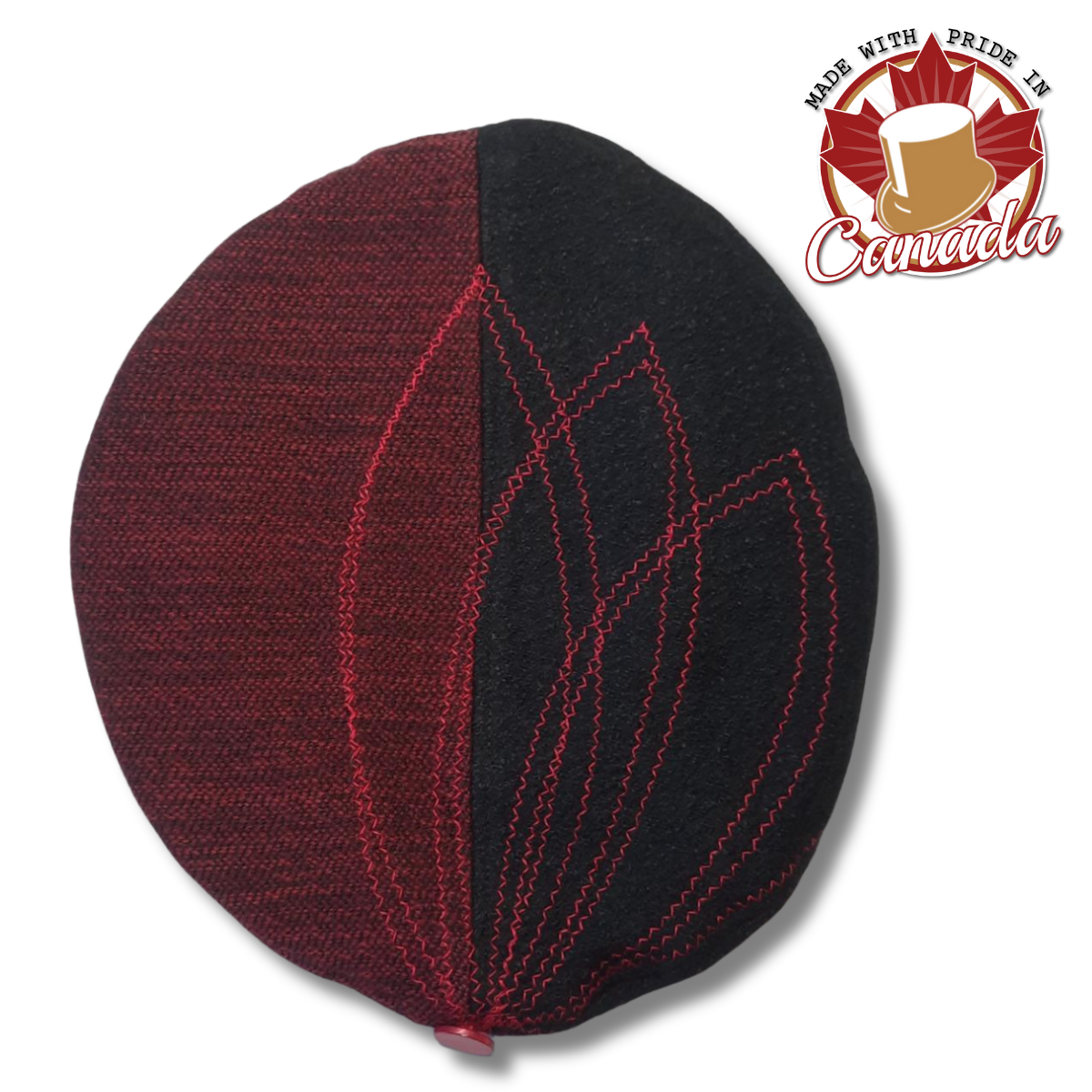 Beret with Stitched Flower