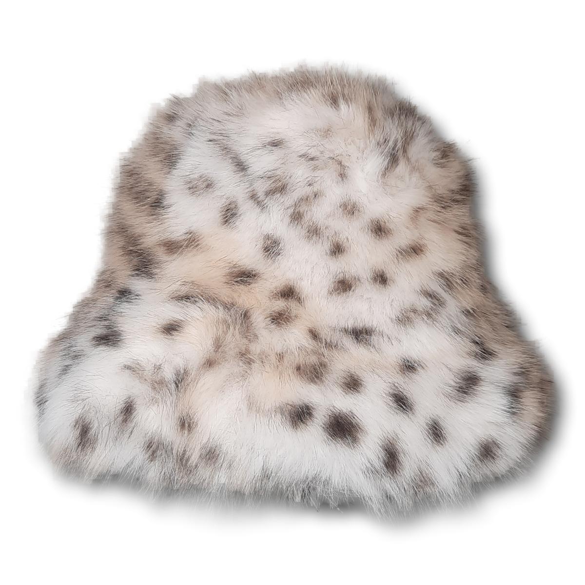 Faux Fur Leopard Bucket Hat