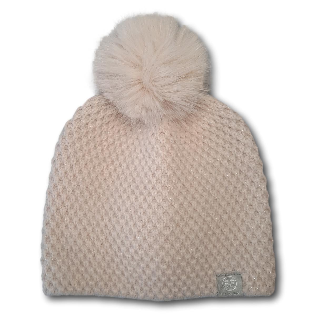 Popcorn Knit Toque with Faux Pom