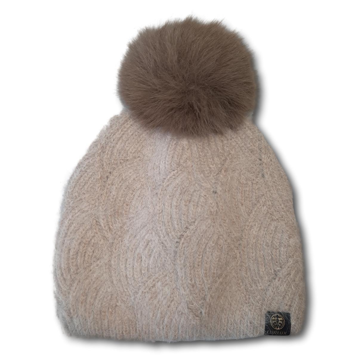 Patterned Toque with Faux Pom