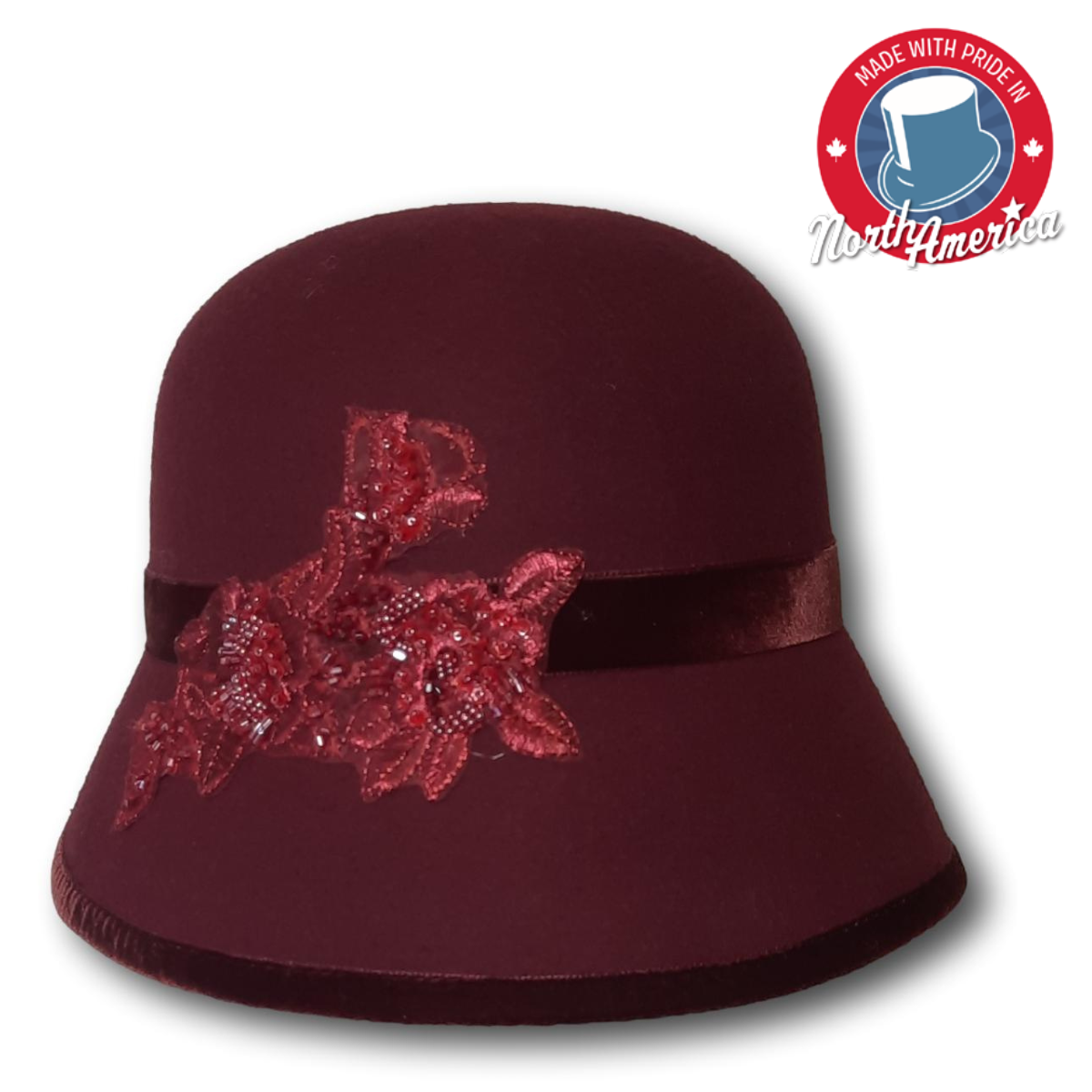 Cloche With Beaded Applique