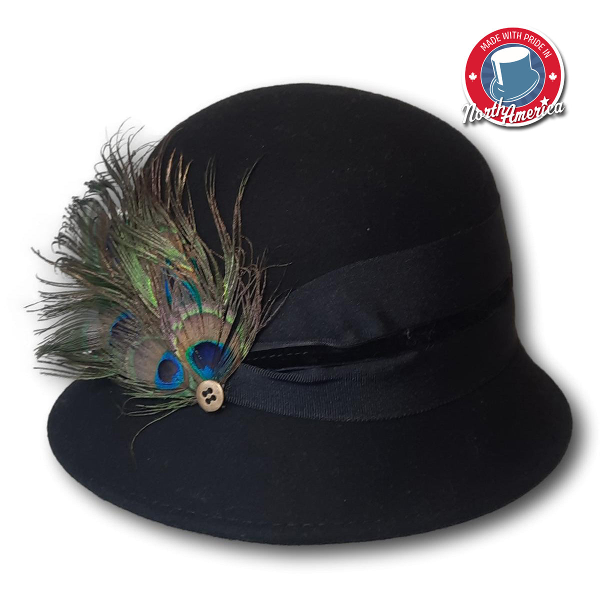 Cloche With Peacock Feathers