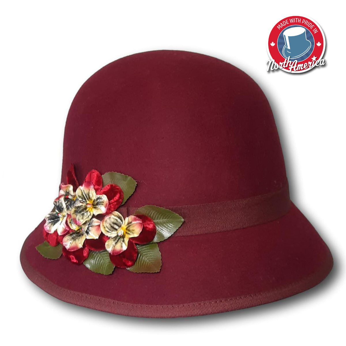 Cloche With Flower Applique