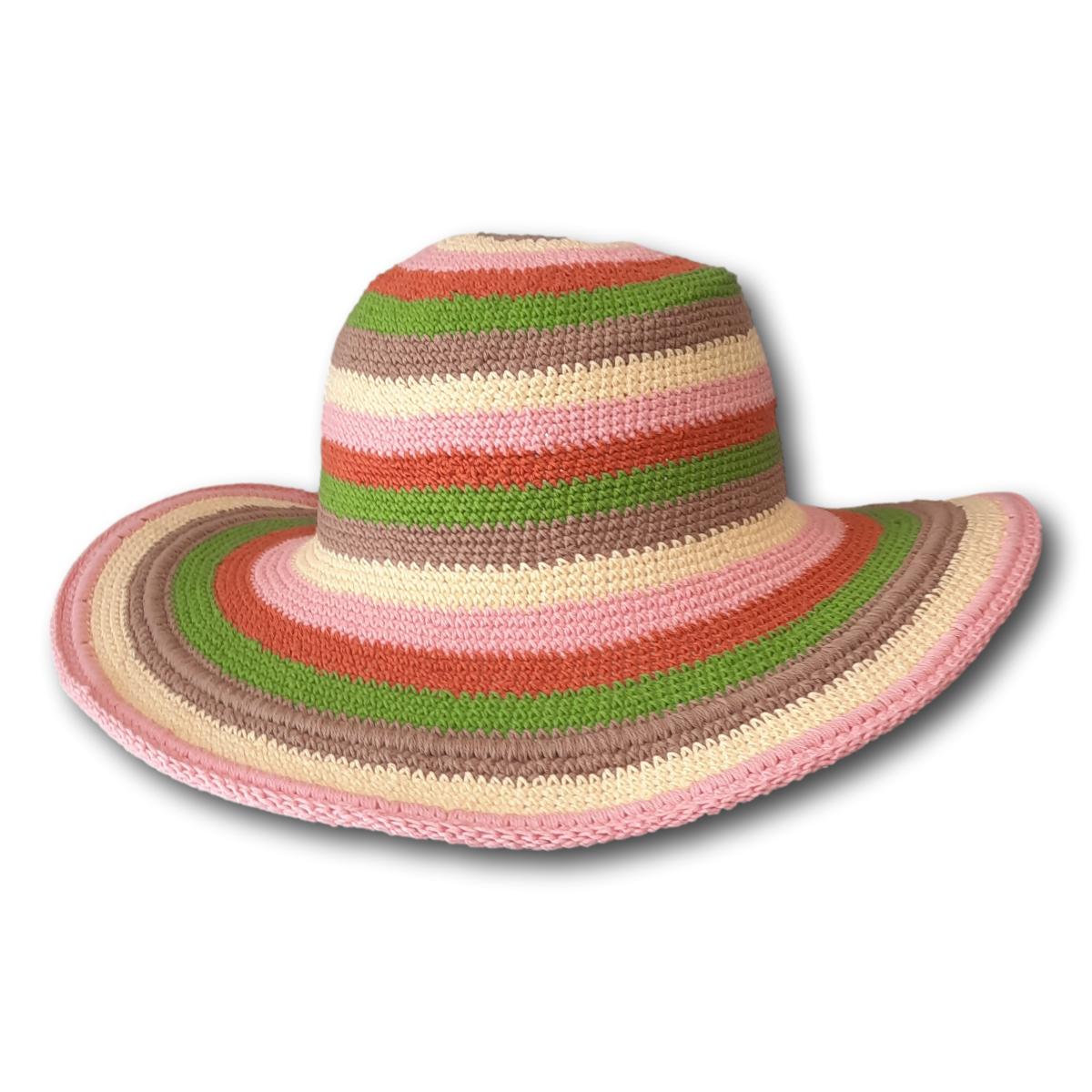 Crochet Stripe Floppy Hat