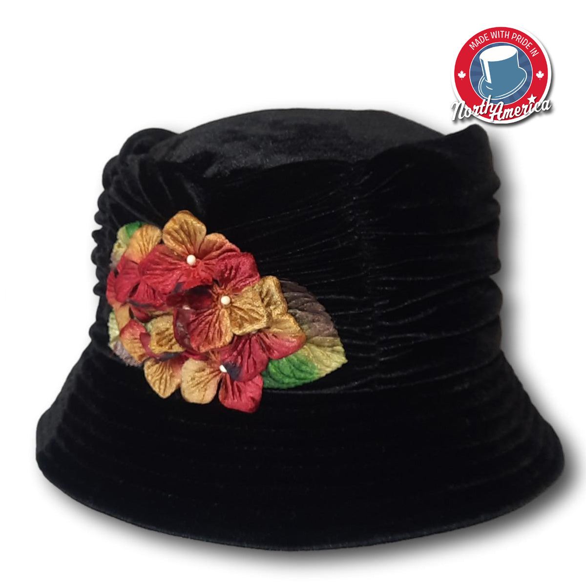 Velvet Cloche With Flowers