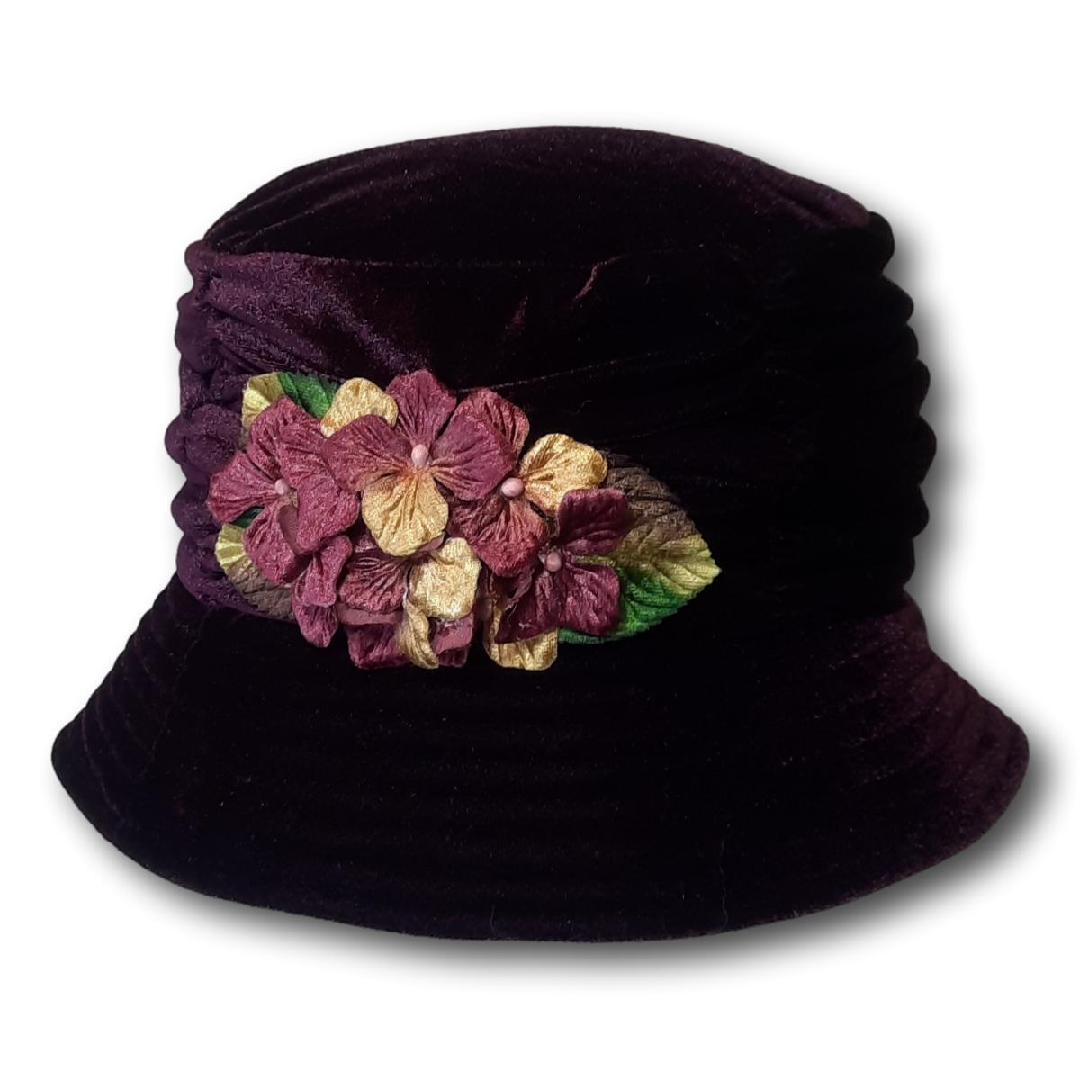 Velvet Cloche With Flowers