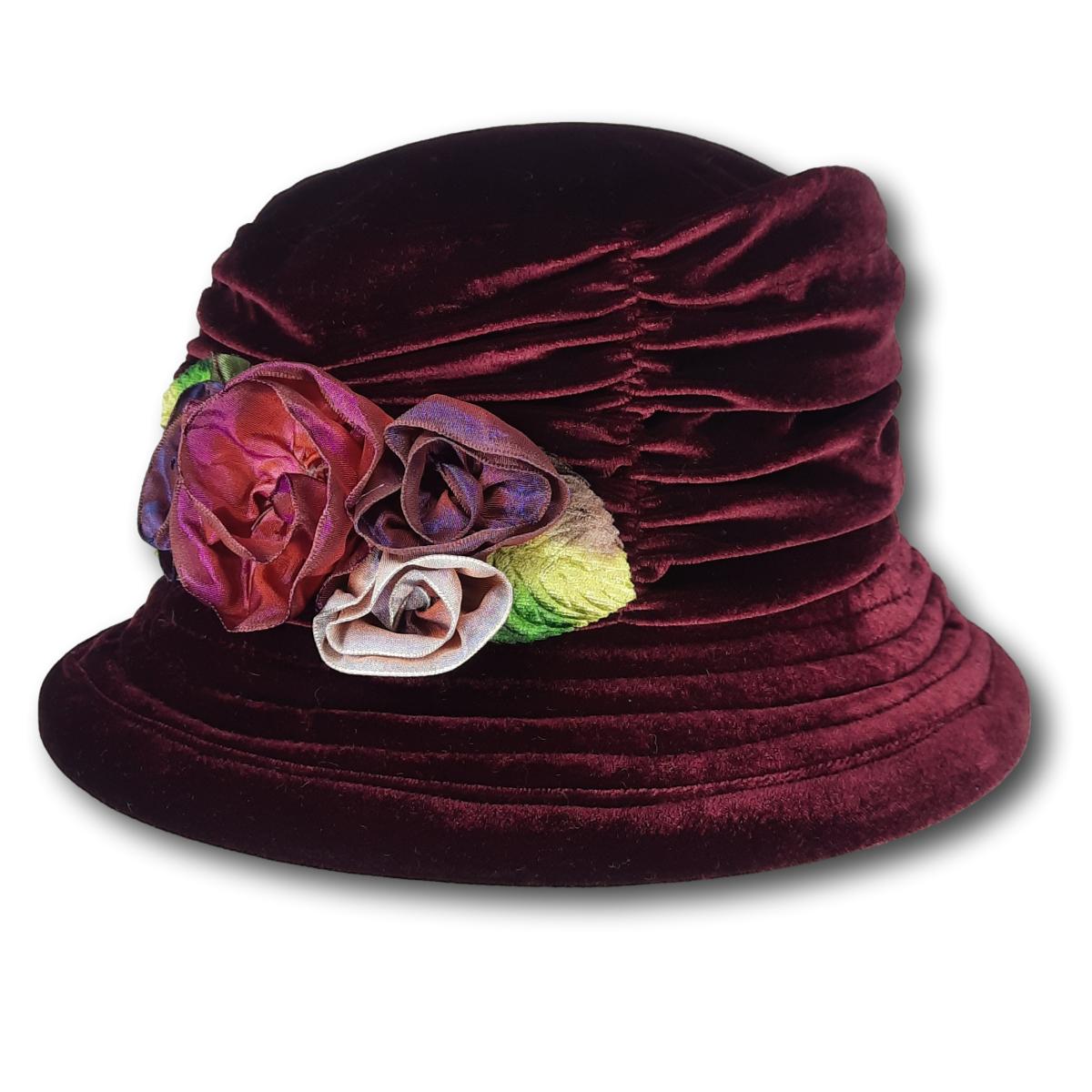 Velvet Cloche with Flowers