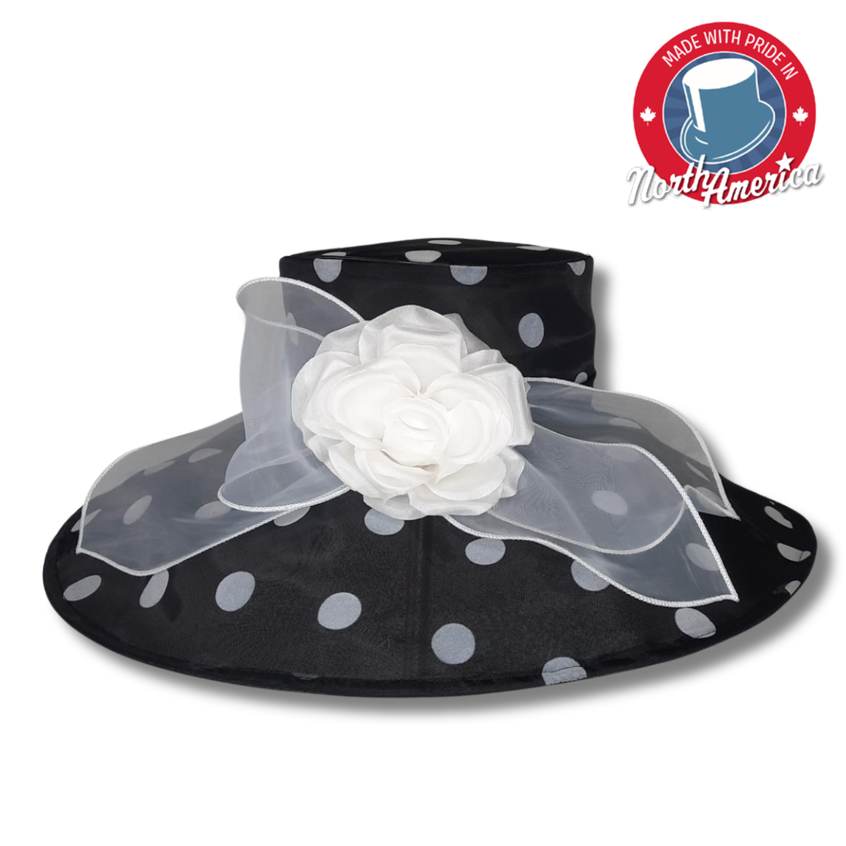 Rose Polka-Dot Dress Hat