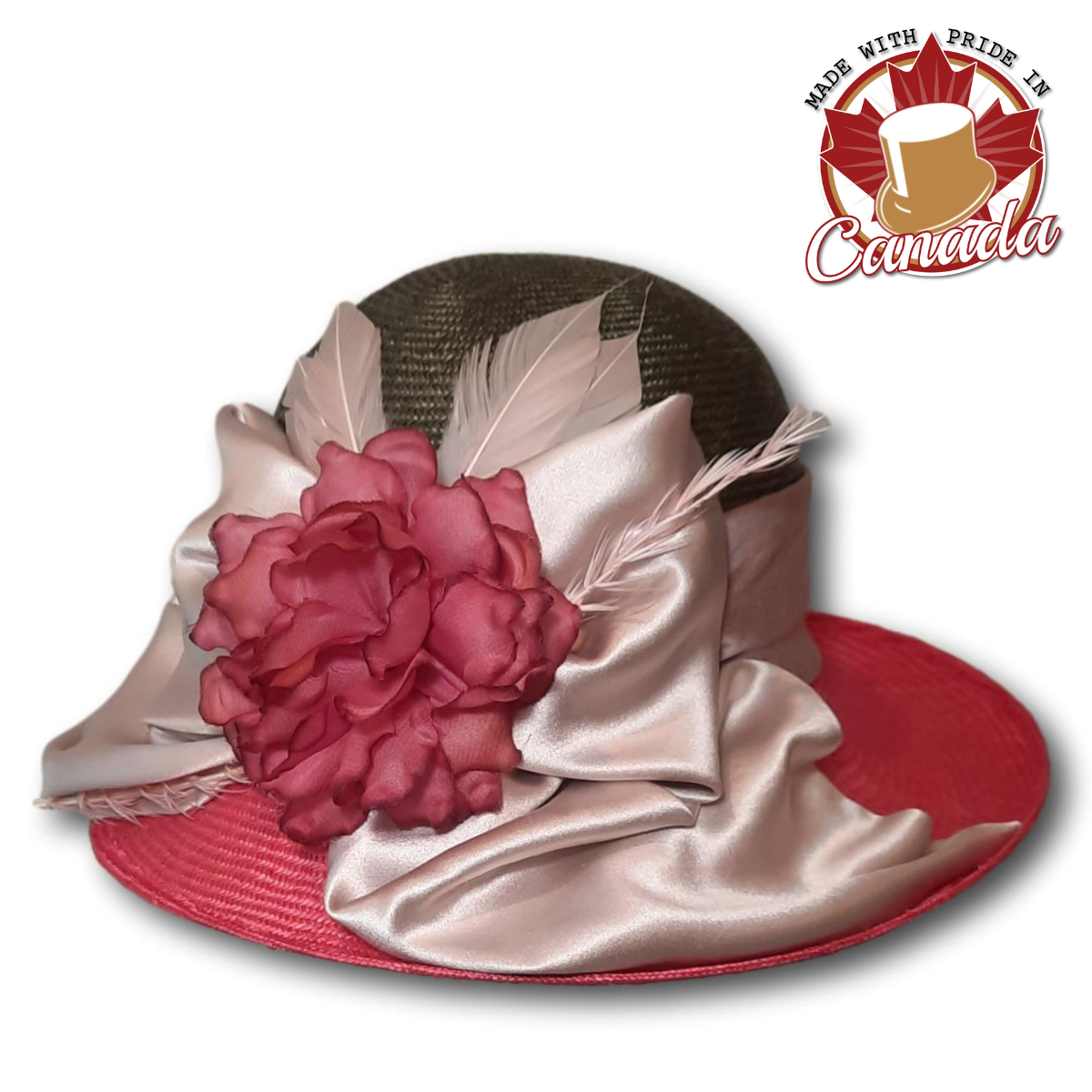 Two-Tone Dress Cloche with Bow