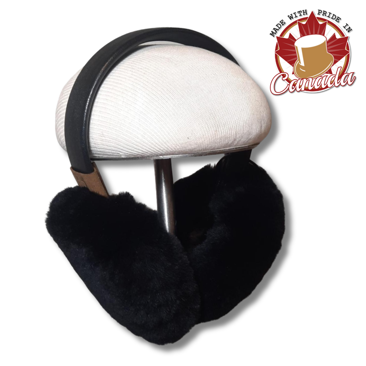 Shearling Earmuffs with Leather Band