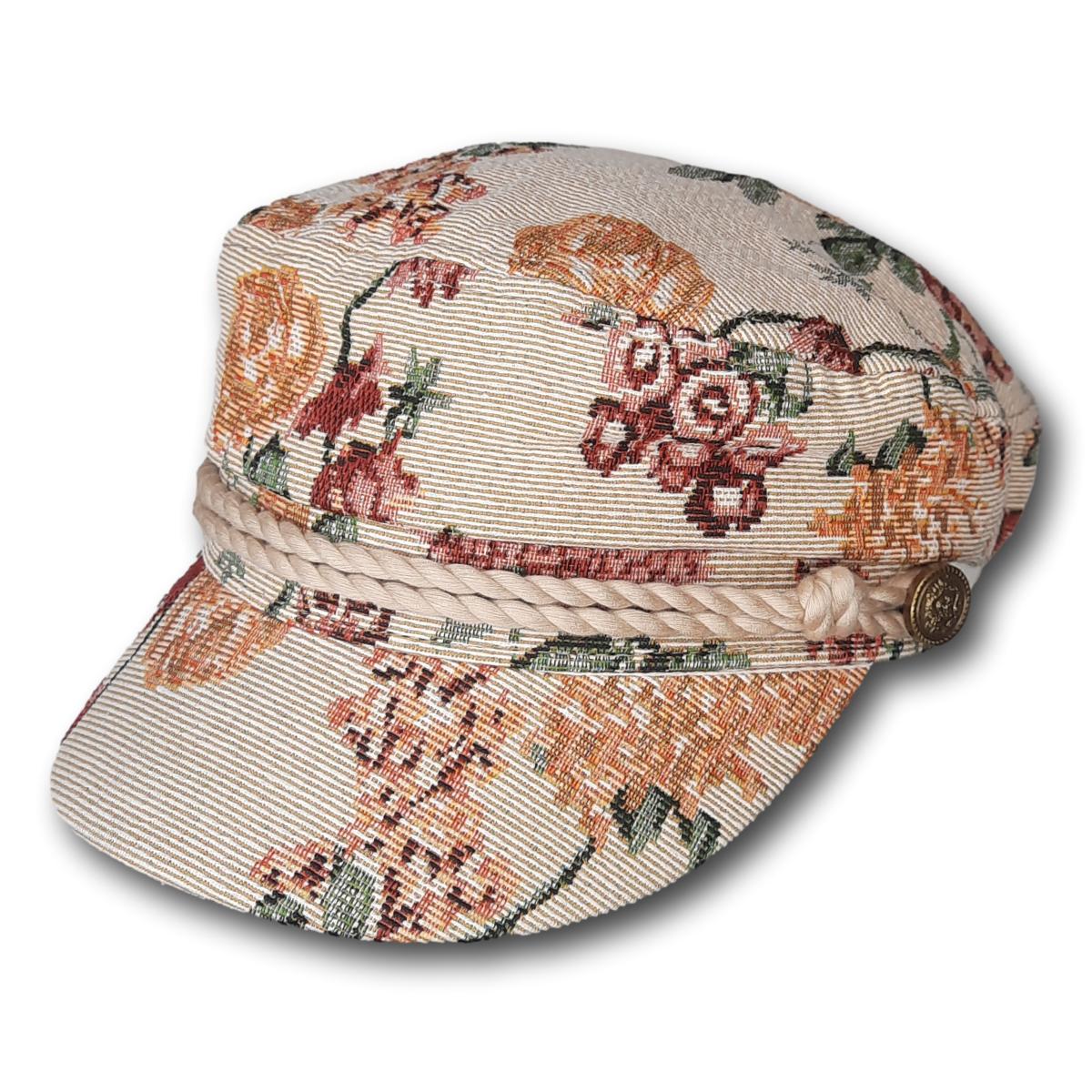 Floral Printed Greek Fisherman Cap