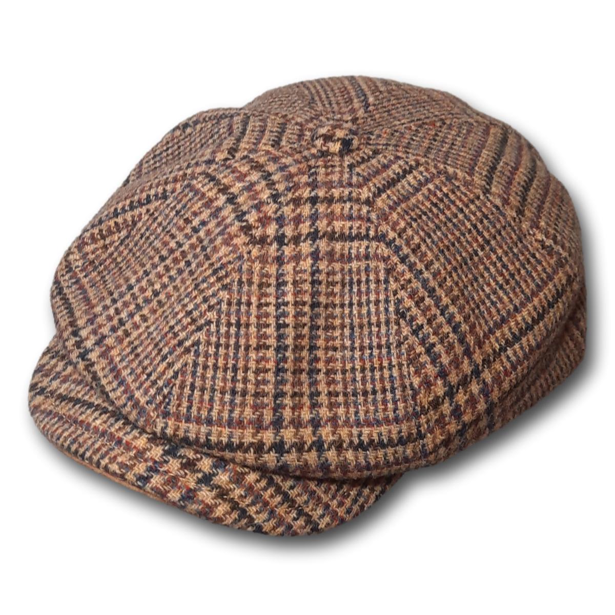 Eight Panel Plaid Print Newsboy
