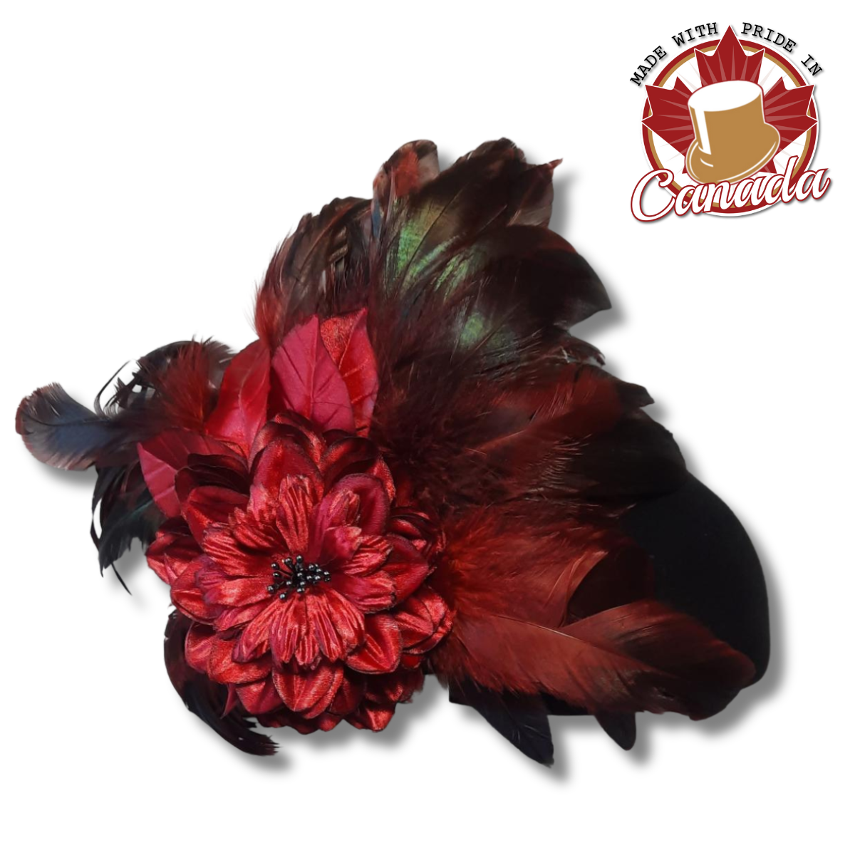 Formed Beret with Feathers