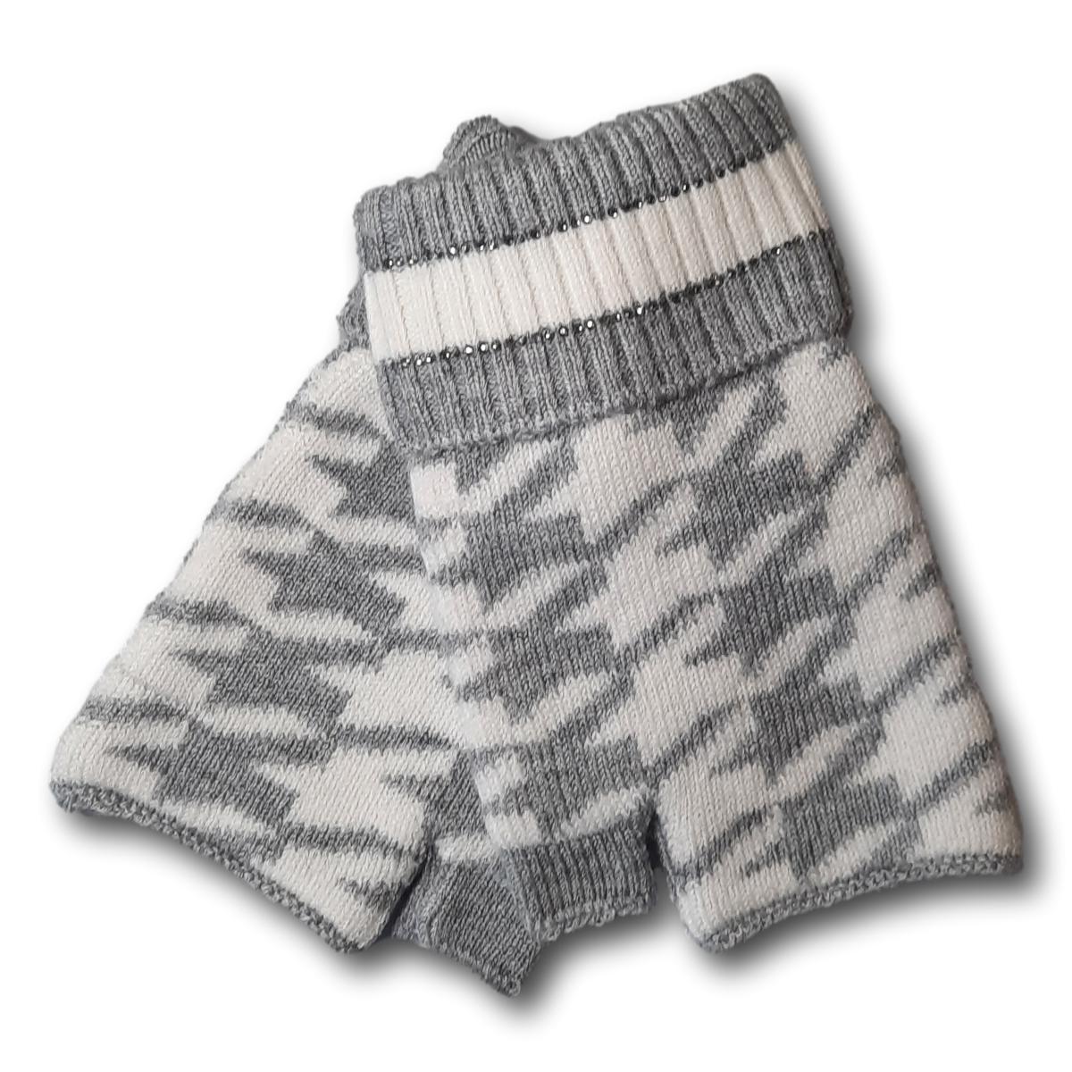 Hounds-tooth Fingerless Gloves