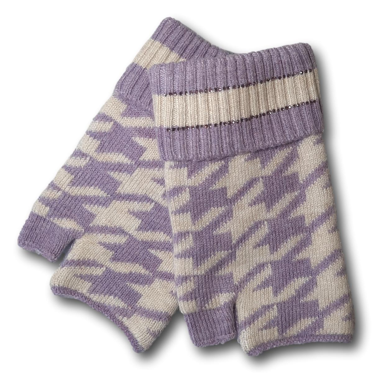 Hounds-tooth Fingerless Gloves