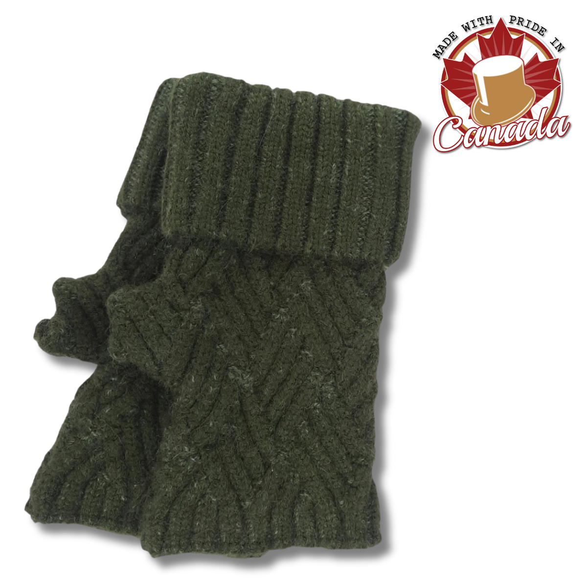 Zig-Zag Knit Finger-less Gloves