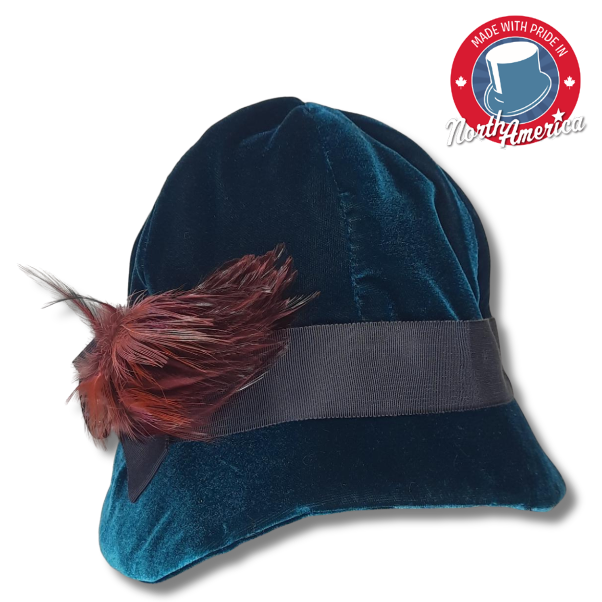 Velvet Cloche with Feather Bouquet