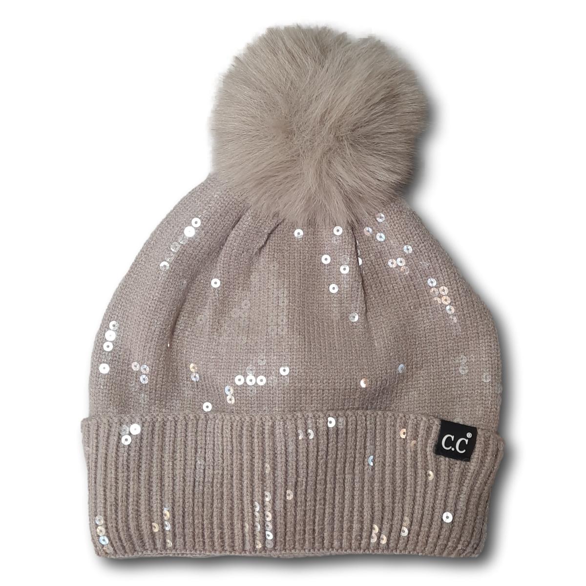 Sequins Toque With Cuff