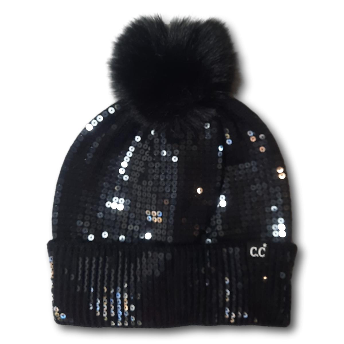 Sequins Toque With Cuff