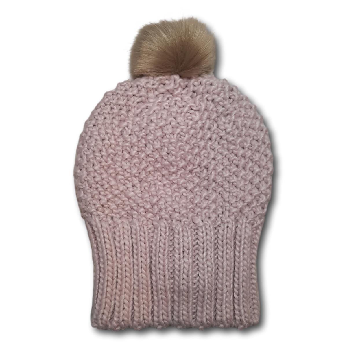 Slouchy Knit Toque with Faux Pom
