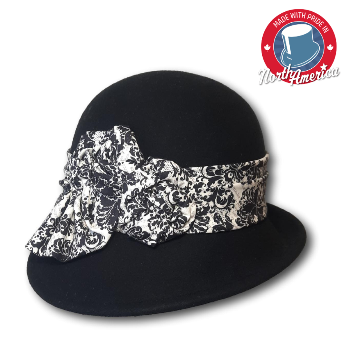 Knotted Printed Band Cloche
