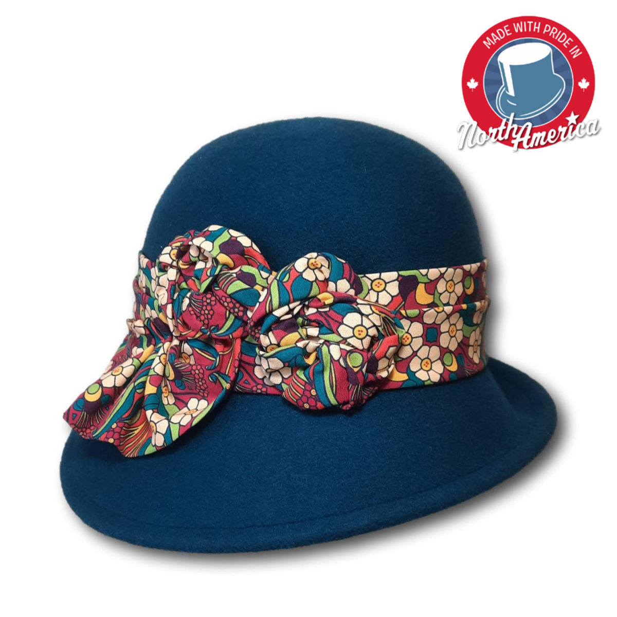 Knotted Printed Band Cloche