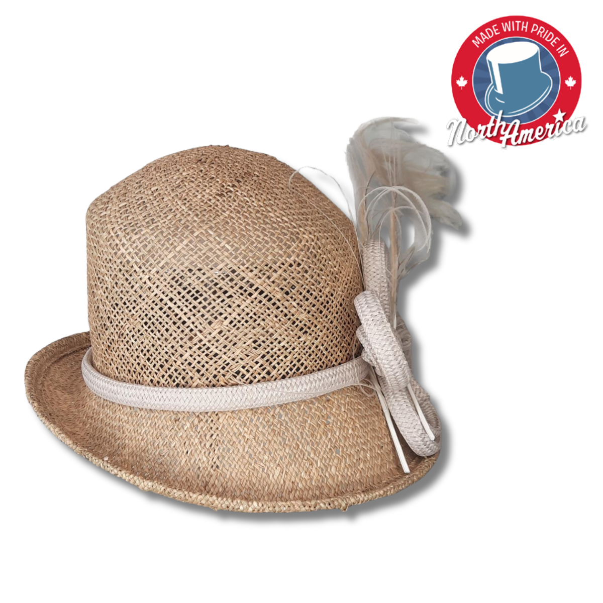 Straw Topper with Feathers
