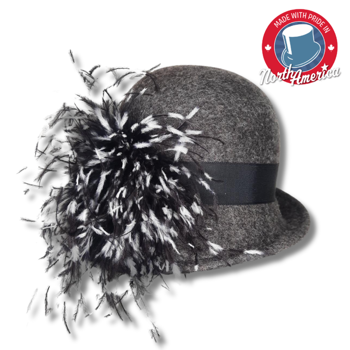 Cloche with Feather Burst