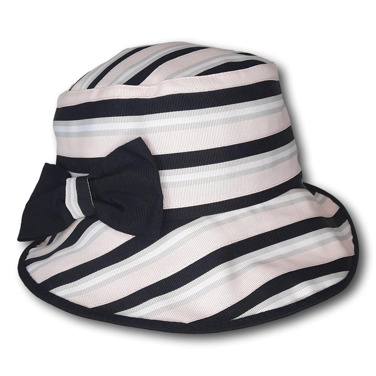 Striped Medium Brim with Bow